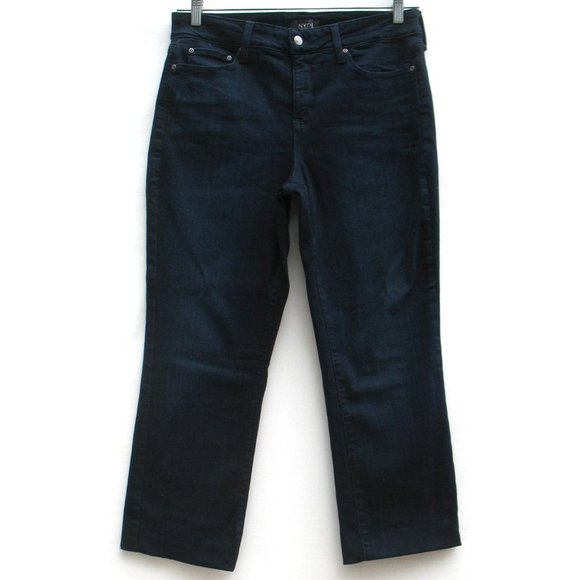 NYDJ Marilyn Straight Dark Hemmed Stretch Sz 12 - Picture 2 of 5